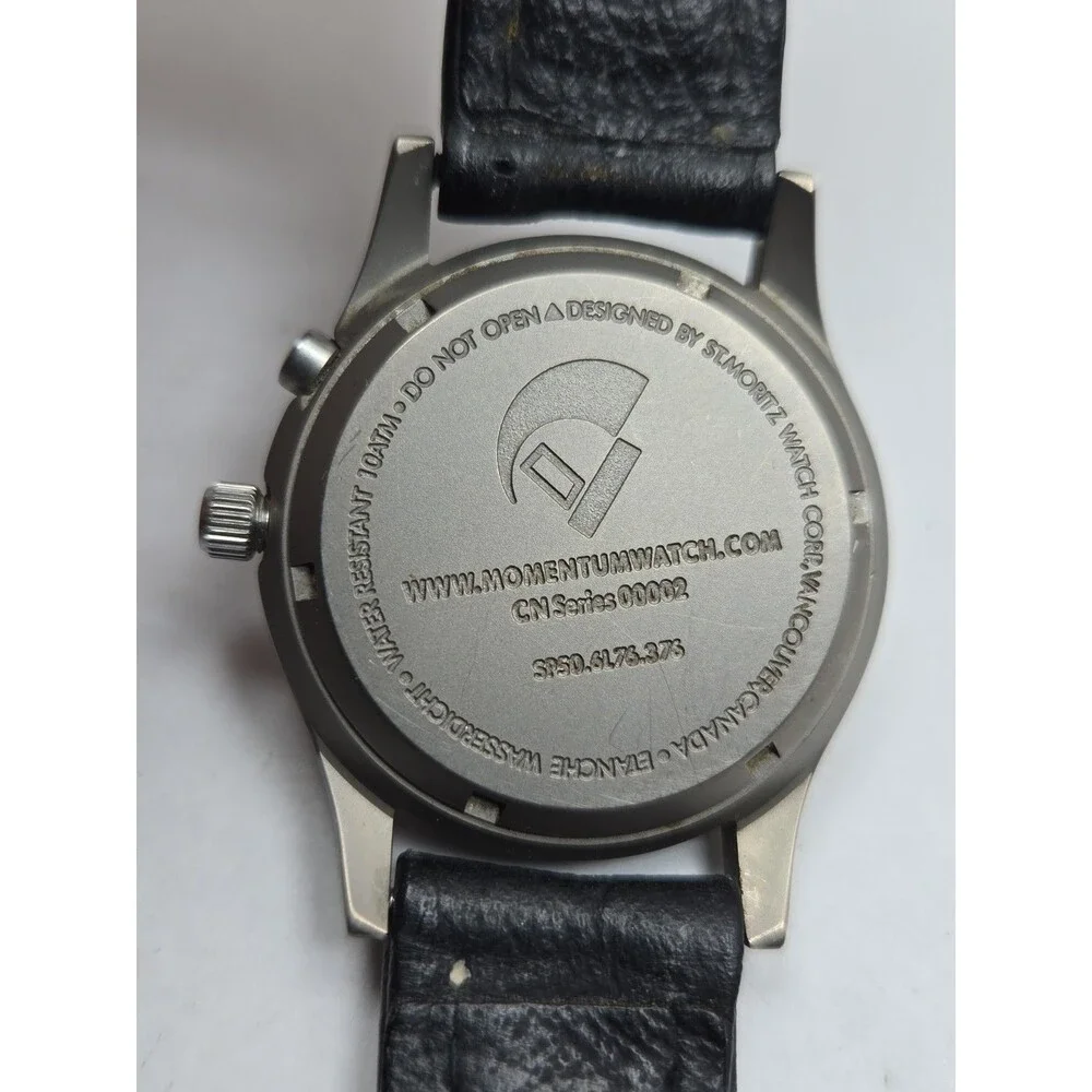 Momentum Pathfinder Alarm Titanium Mens Watch SP50 Black Dial 10ATM New Battery